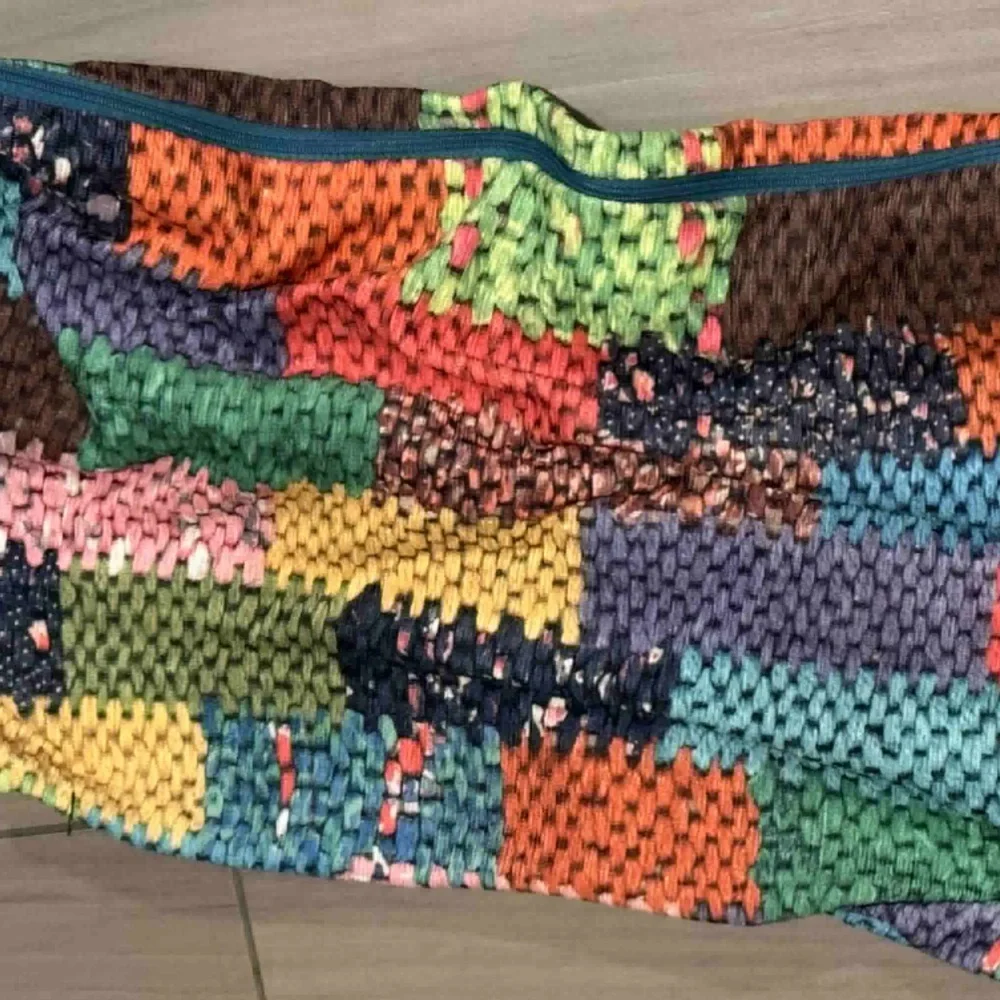 Hand crafted Colorful Patchwork Knit pillow case 19x12in